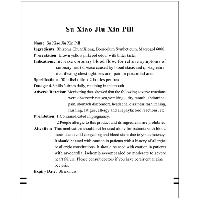 Su Xiao Jiu Xin Pill